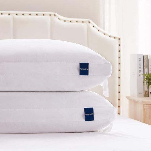 ACCURATEX Juego de 2 almohadas tamaño King, almohada híbrida de esp...