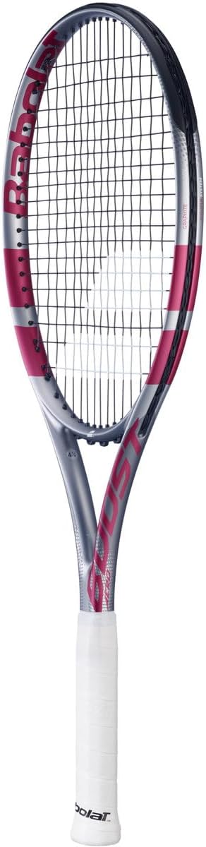 Babolat Boost Aero - Raqueta de tenis de cuerda, gris\/rosa frambuesa