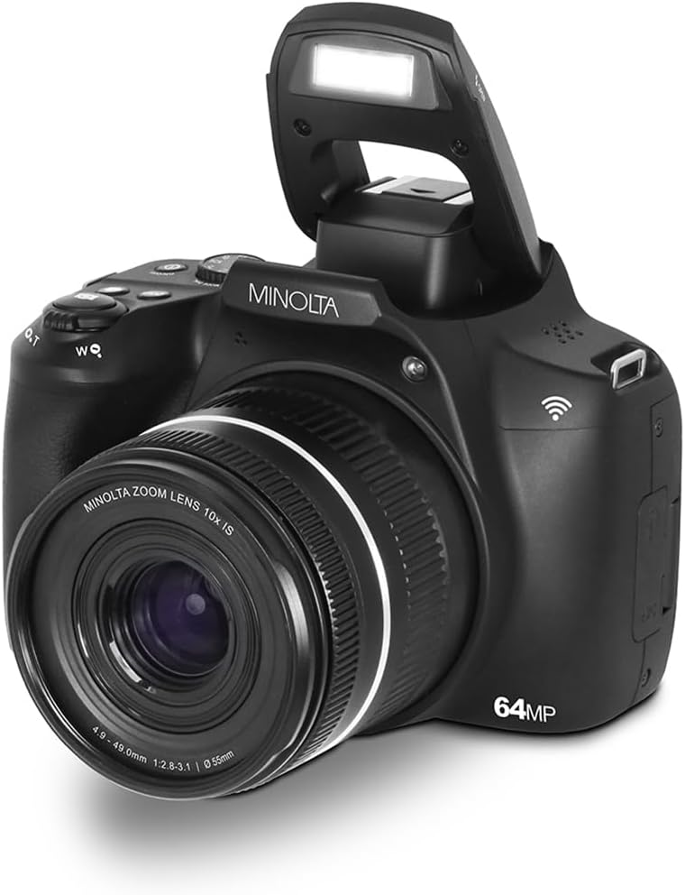 Minolta ProShot - Cámara digital de 64 MP \u2013 Zoom óptico de 10x...