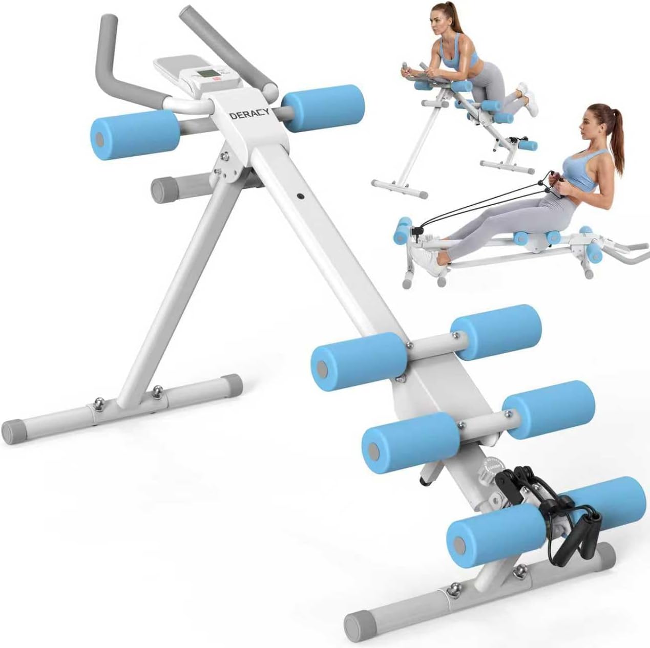DERACY Máquina de entrenamiento abdominal ajustable para abdominale...
