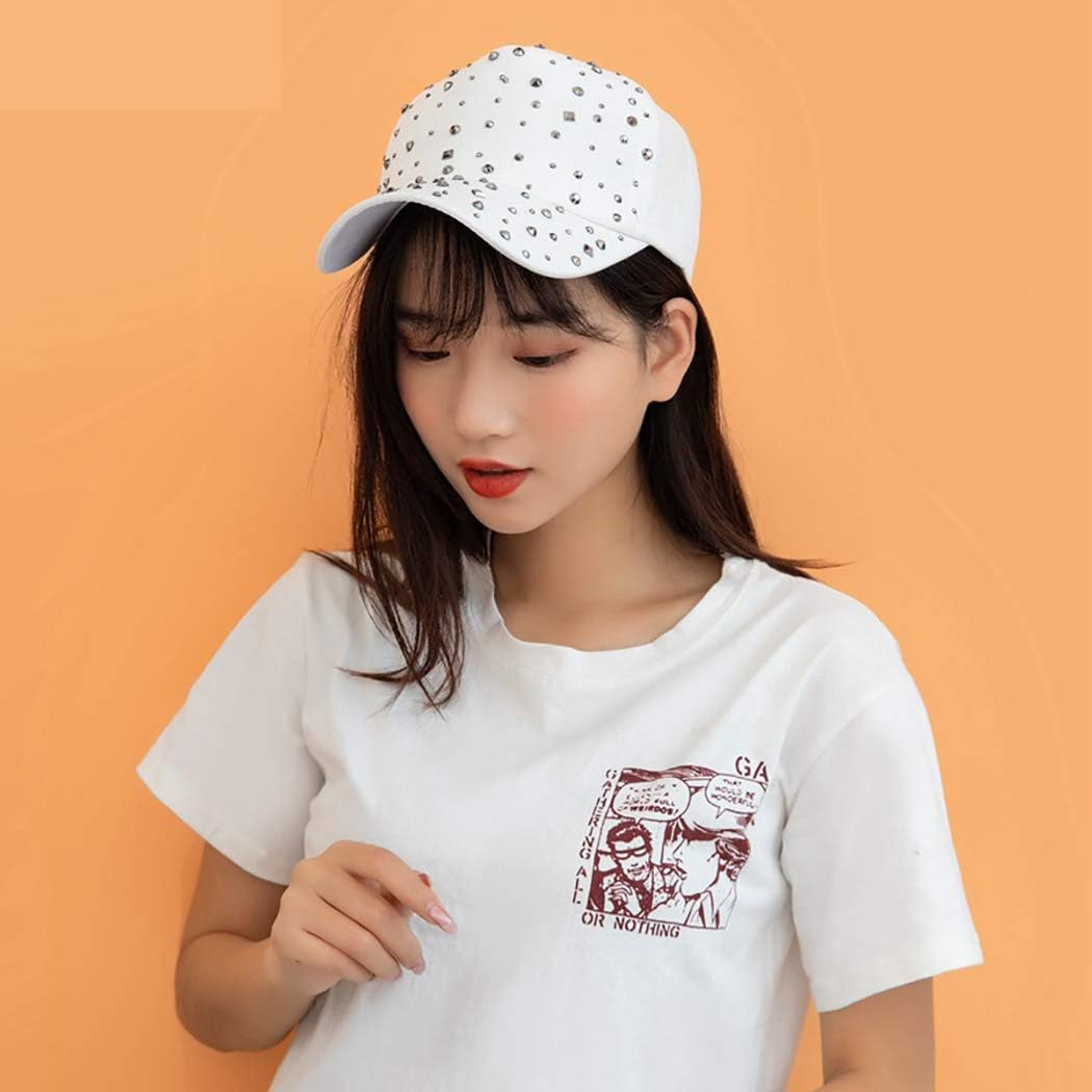 Gudessly Gorra de béisbol ajustable transpirable con diamantes de i...