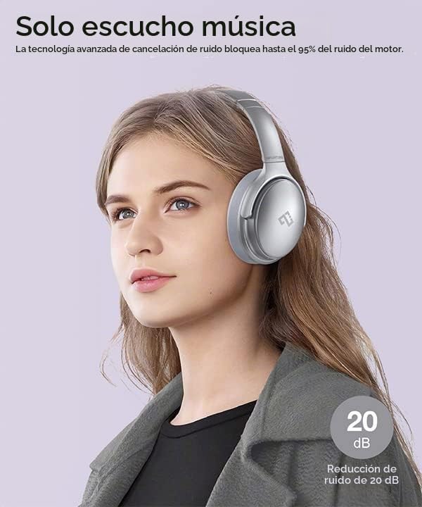 INFURTURE - Auriculares sobre la oreja con cancelación activa de ru...