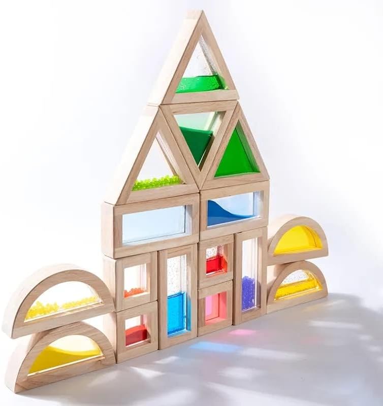 Grandes bloques de madera para niños pequeños de 16 piezas, bloques...