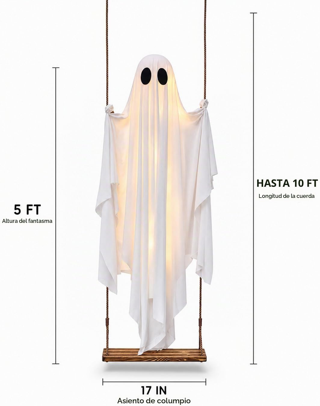 MERKYO Decoraciones de Halloween al Aire Libre - Fantasma Colgante...