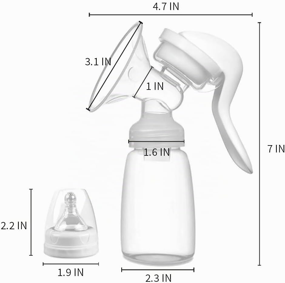 Extractor de leche manual con brida de silicona sin dolor, 3 nivele...