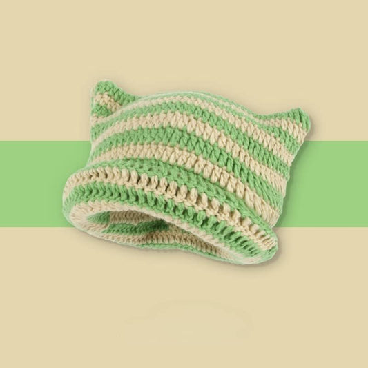 Gorros de ganchillo para mujer, gorro de gato vintage, gorro de zor...