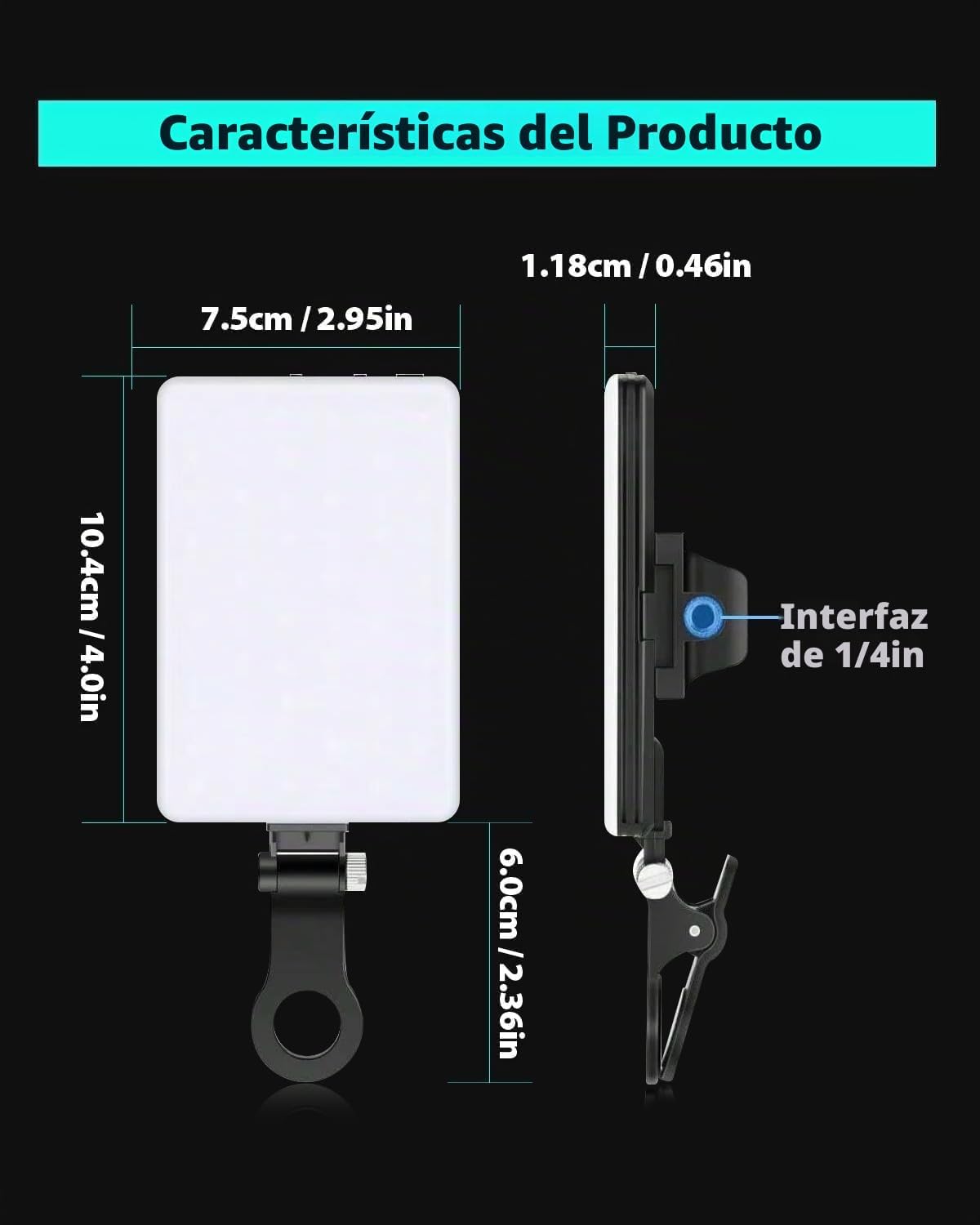 Luz de selfie portátil de 60 LED ORSOIRGIFON, iluminación para vide...