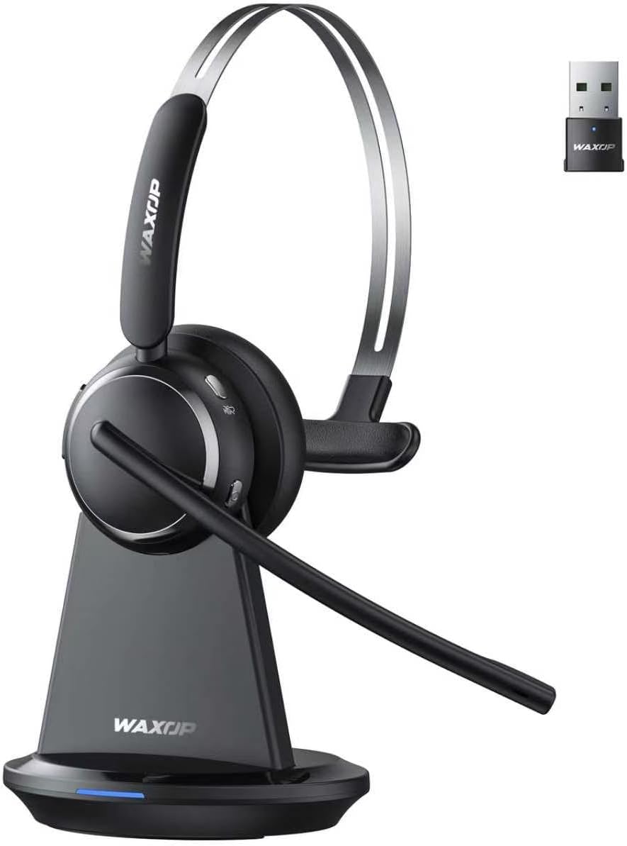 Auriculares inalámbricos con micrófono para trabajo, auriculares Bl...