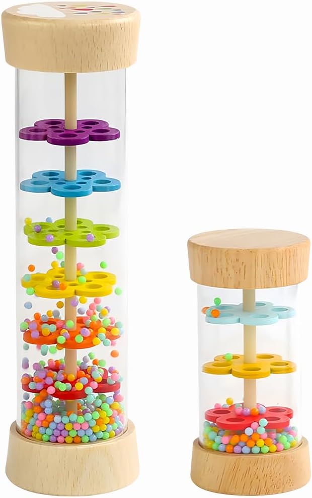 Oneshow Bastones de lluvia para niños, juguetes Montessori de mader...