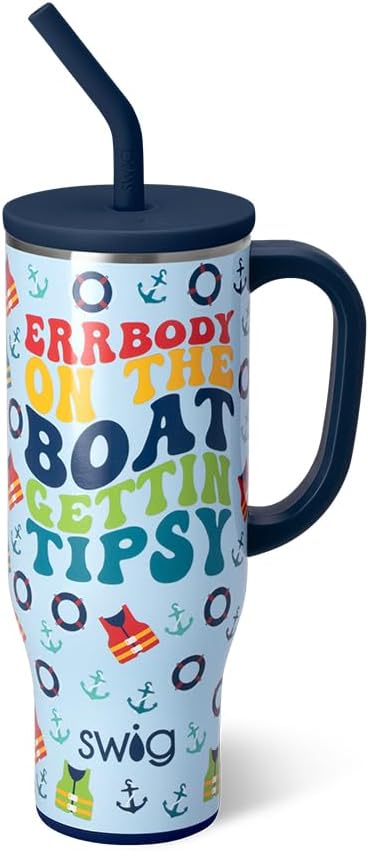 Swig Life - Taza Mega aislada de 40 onzas con asa y pajita, Calient...