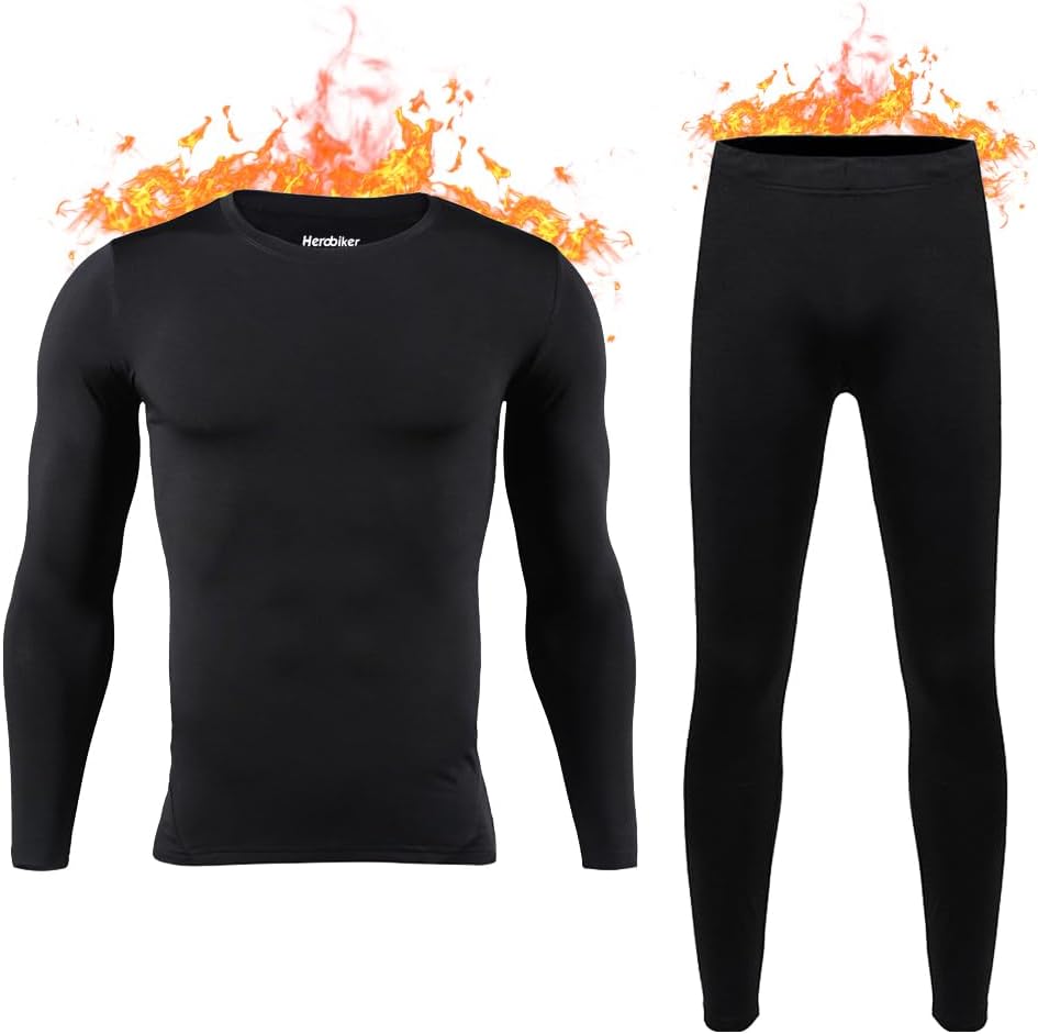 HEROBIKER - Conjunto de ropa interior térmica para hombre, pantalon...