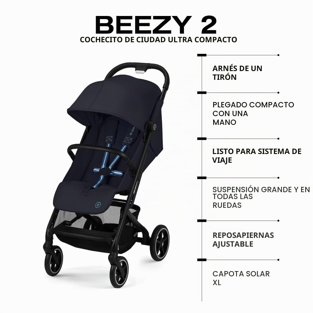 Cybex Beezy 2 - Cochecito de viaje compacto y ligero, color azul os...