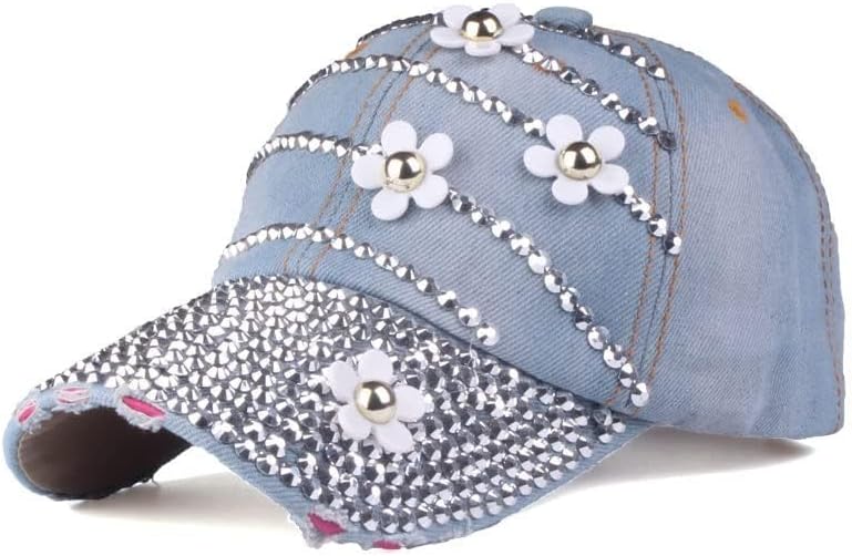 LUCKYBUNNY Gorra de béisbol con flor para mujer, estilo vintage, aj...