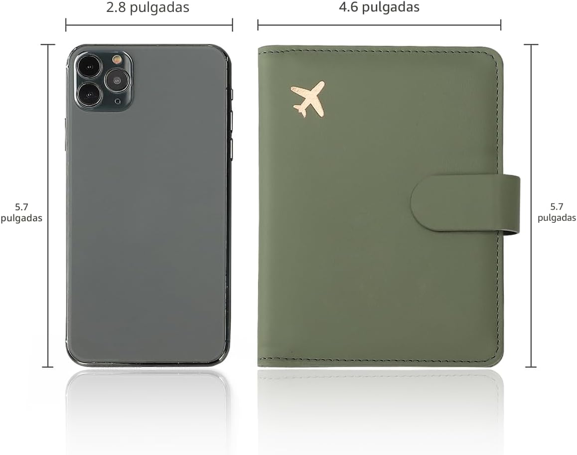 Melsbrinna Funda de cuero prémium para pasaporte, impermeable, con...