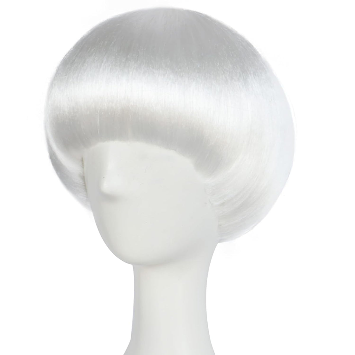 JoneTing Peluca Blanca de Seta【+Gorra de Cabello】Pelucas Bob Blanca...