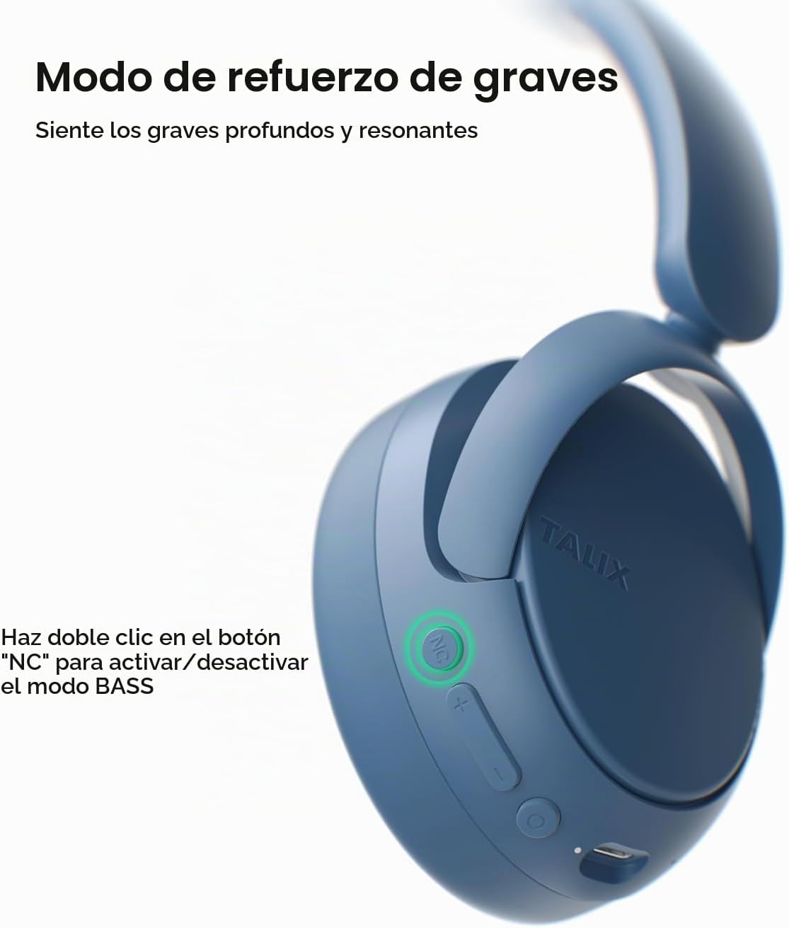 TALIX H30 Auriculares híbridos con cancelación activa de ruido, 110...
