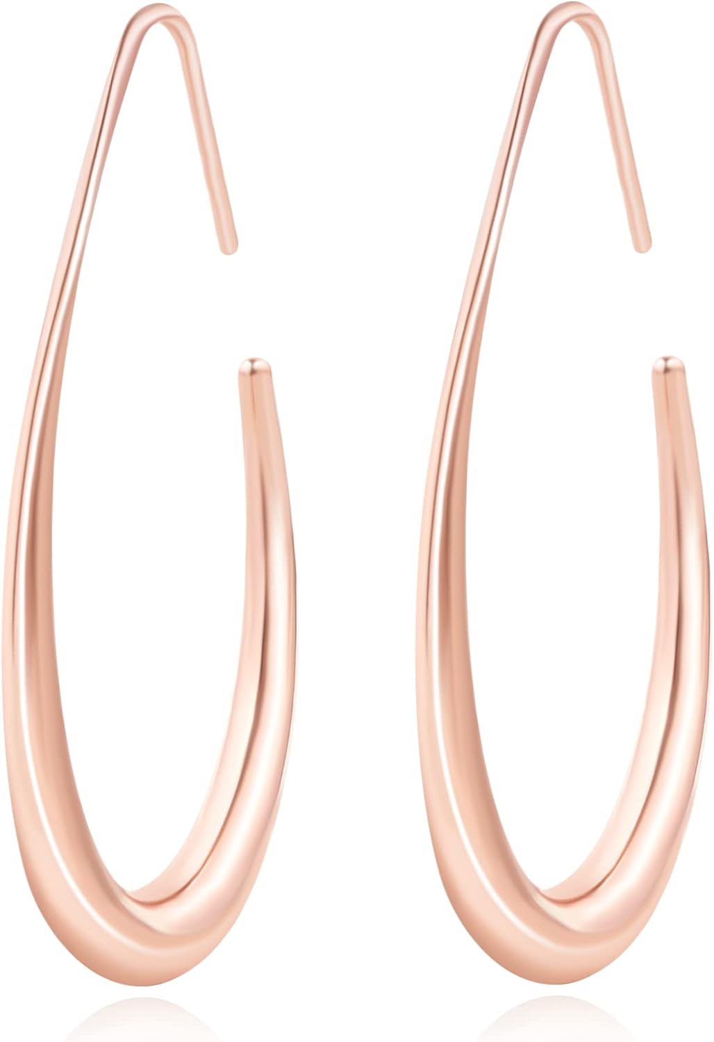 Aretes de aro ligeros con forma de lágrima para mujer, chapados en...