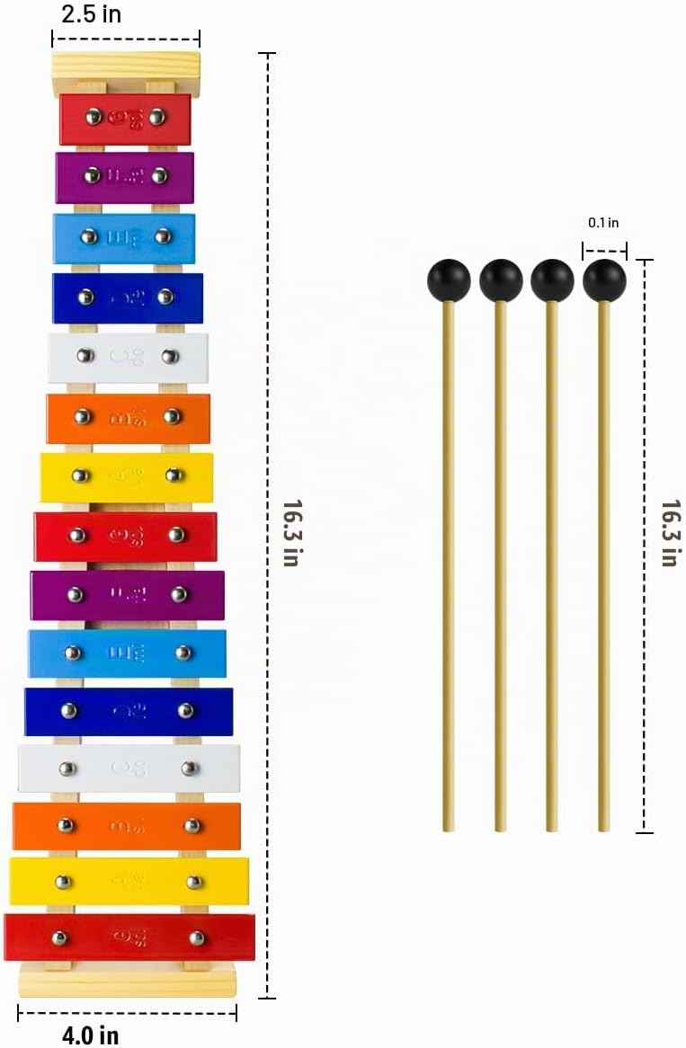 CeleMoon - Xilófono natural de madera de 15 tonos para adultos, niñ...