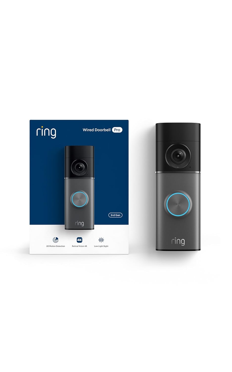 Videotimbre cableado 4K Ring Pro (último modelo): Retinal 4K con vi...