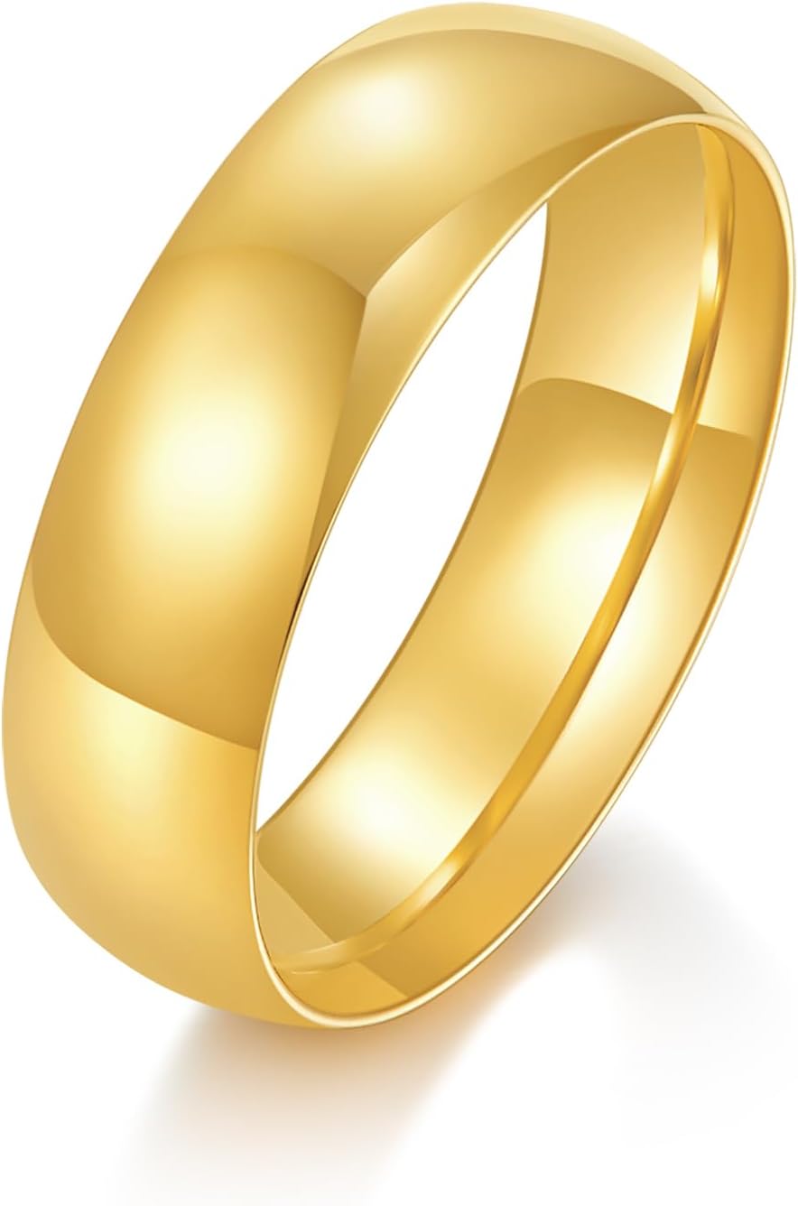 Anillo de boda de calce cómodo, resistentes al deslustre, liso, pul...