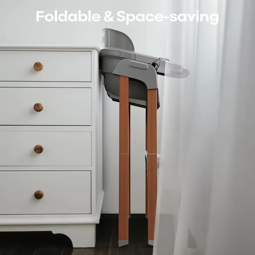 Fodoss Silla alta para bebé, convertible 4 en 1, color gris para be...