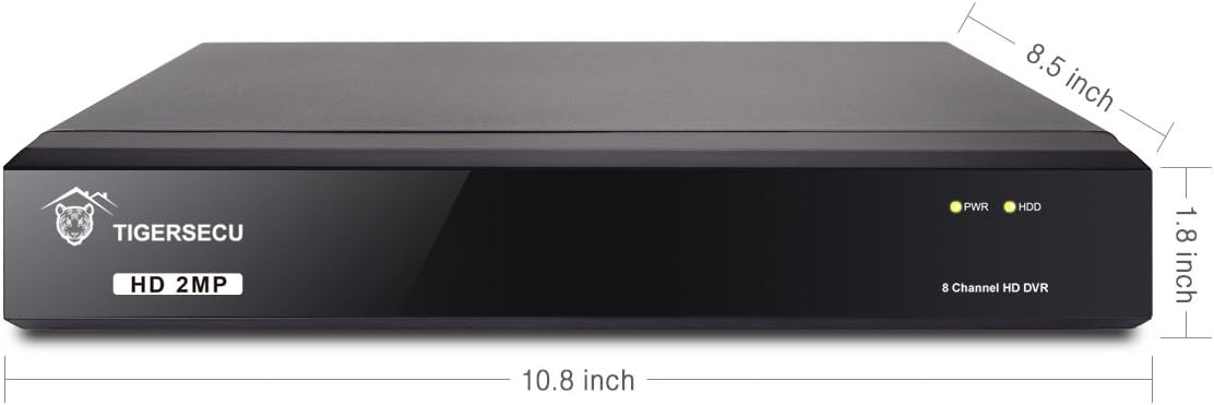 TIGERSECU Grabador de seguridad DVR híbrido 4 en 1 de 8 canales Sup...