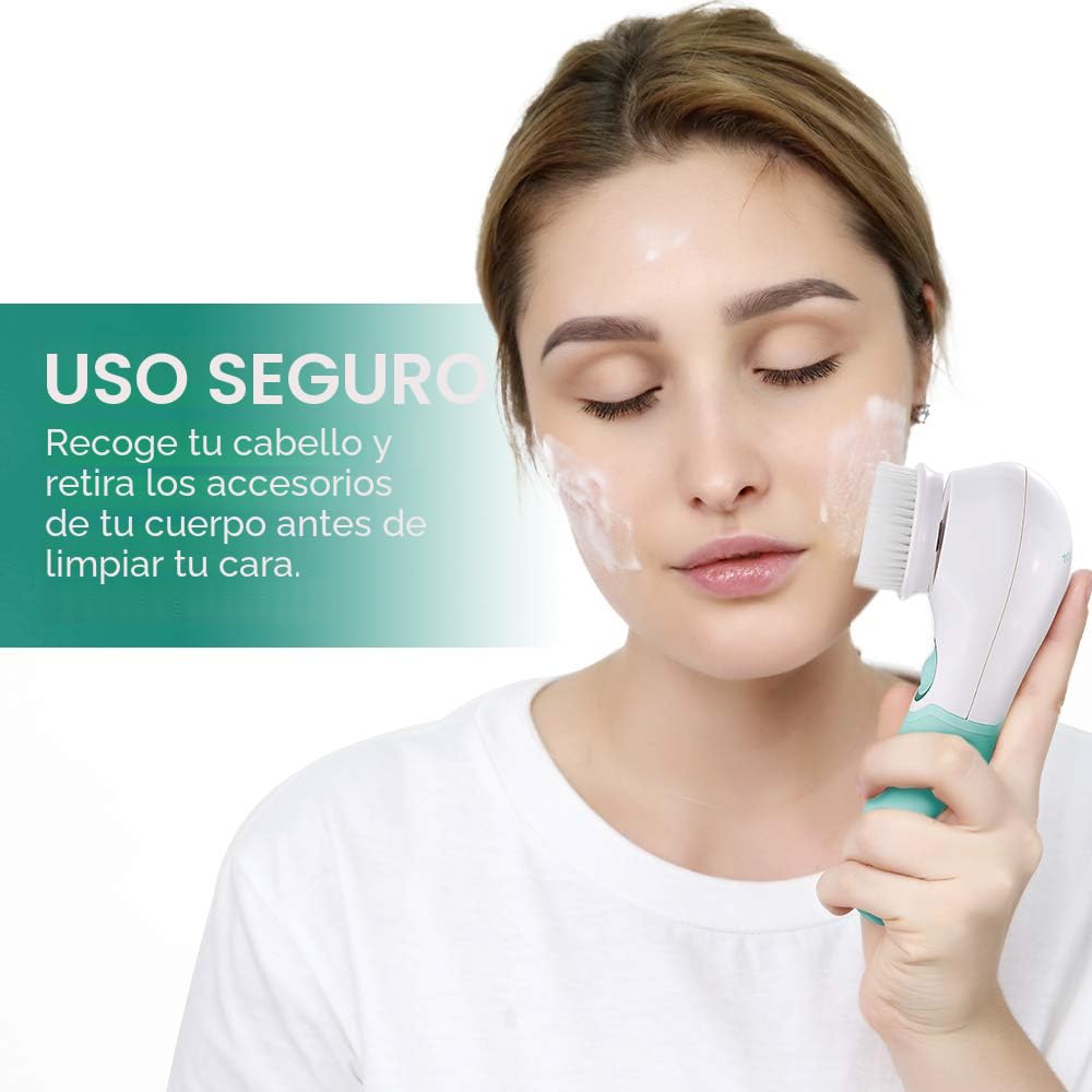 Cepillo de limpieza facial eléctrico exfoliante facial con 3 cabeza...