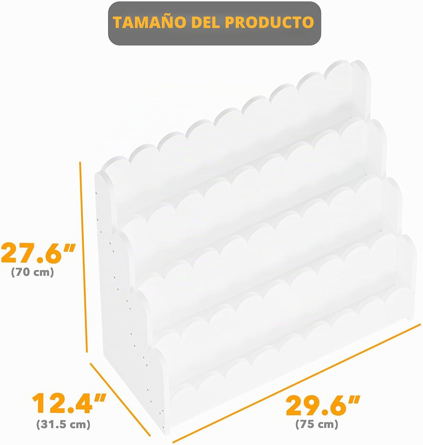 SpaceAid Estantería festoneada de 4 niveles, estantería Montessori...