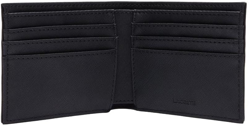 Lacoste Billetera Billfold Clásica Pequeña para Hombre, Negro