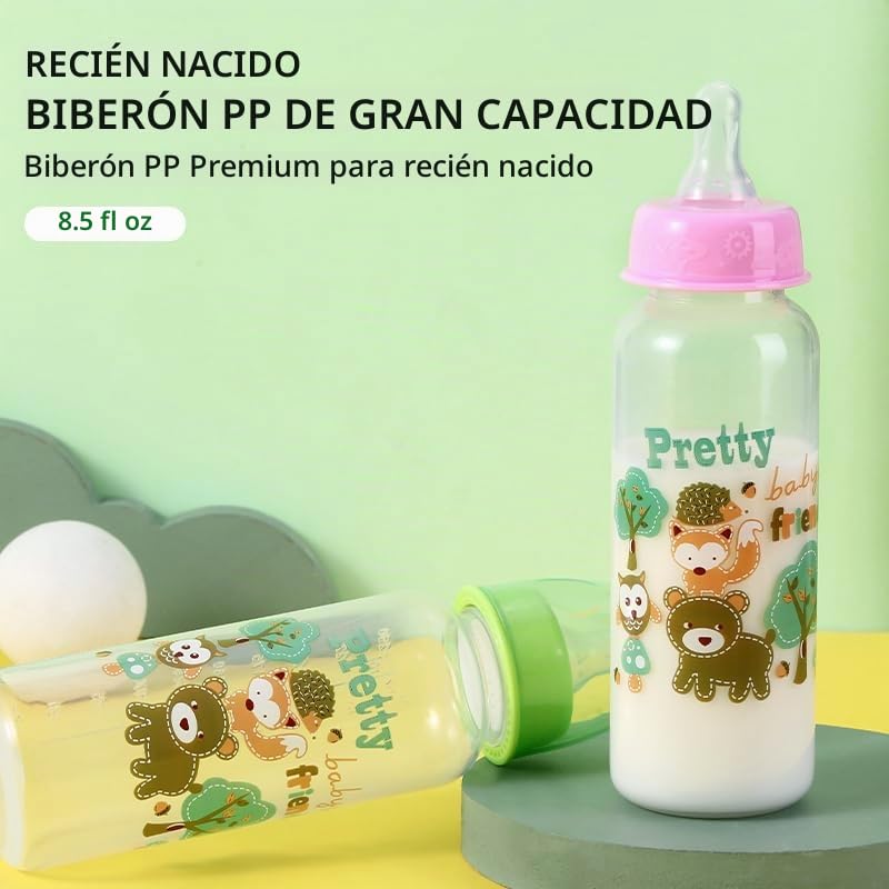 Pretty Baby Paquete de 4 biberones anticólicos de 8 onzas para reci...
