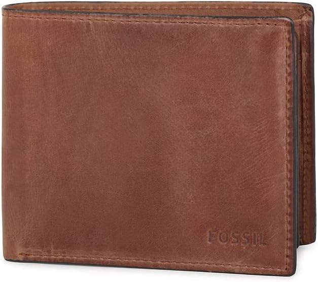 Cartera de piel Fossil para hombre, Derrick, plegable, con bloqueo...