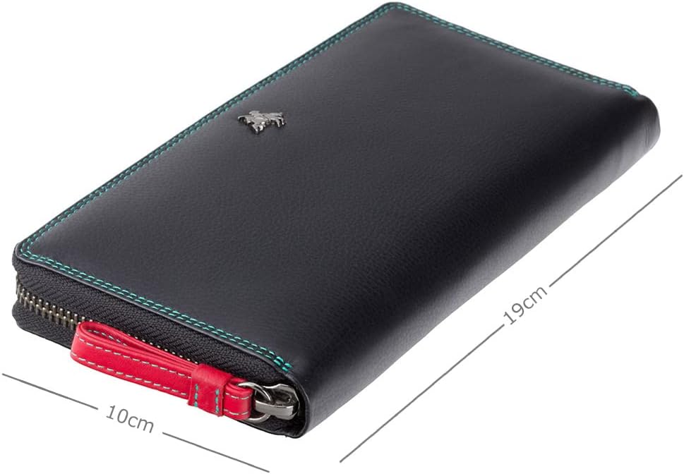 Visconti Bolso de mano de cuero suave multicolor para mujer -Spectr...