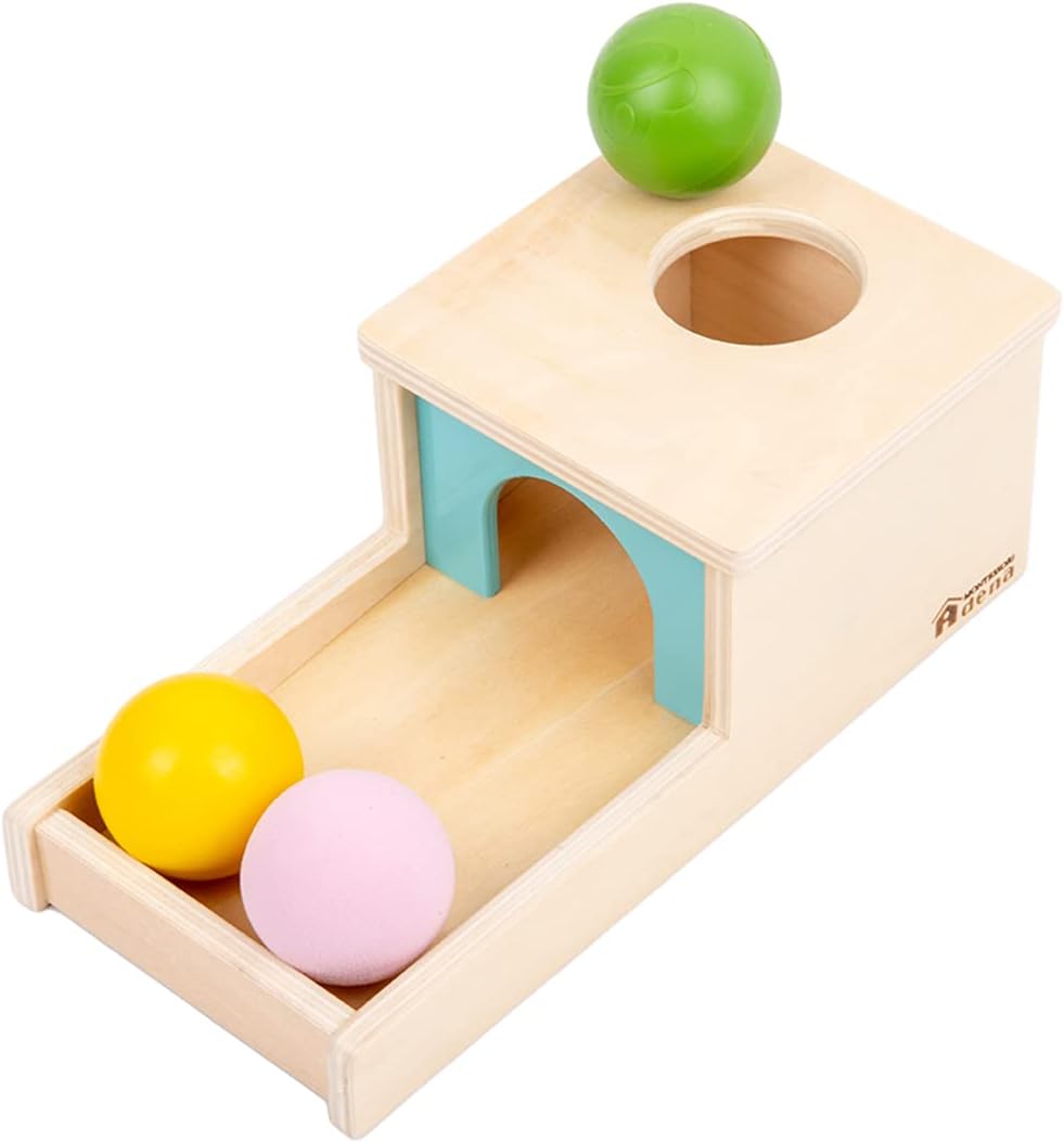 Adena Montessori Juguete de Madera para Bebé de 6-12 Meses, 3 Pelot...