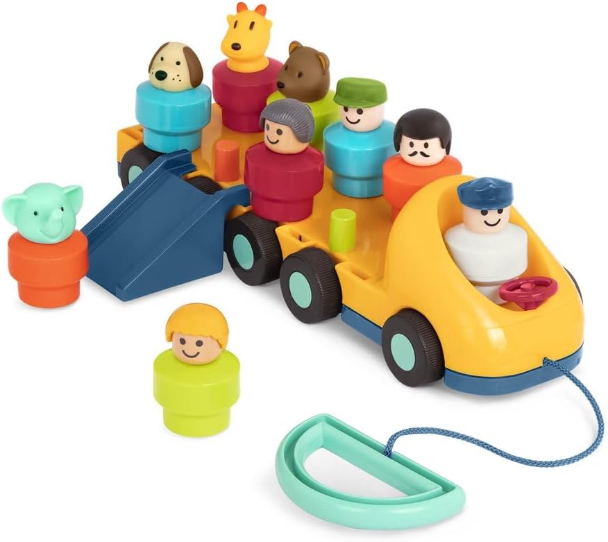 Battat Autobús de juguete para niños pequeños, autobús giratorio co...