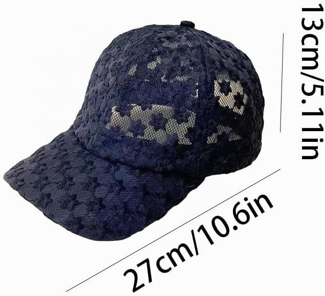 NOIAFZY Gorra de béisbol floral de encaje para mujer, 2 unidades, p...