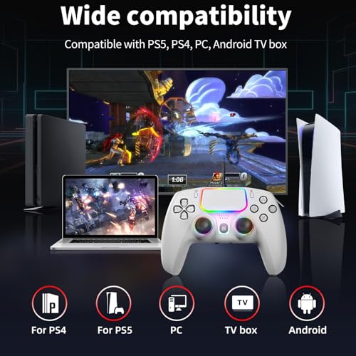 Paquete de 3 controladores con cable NBCP para PS5\/PS4\/PC: incluy...