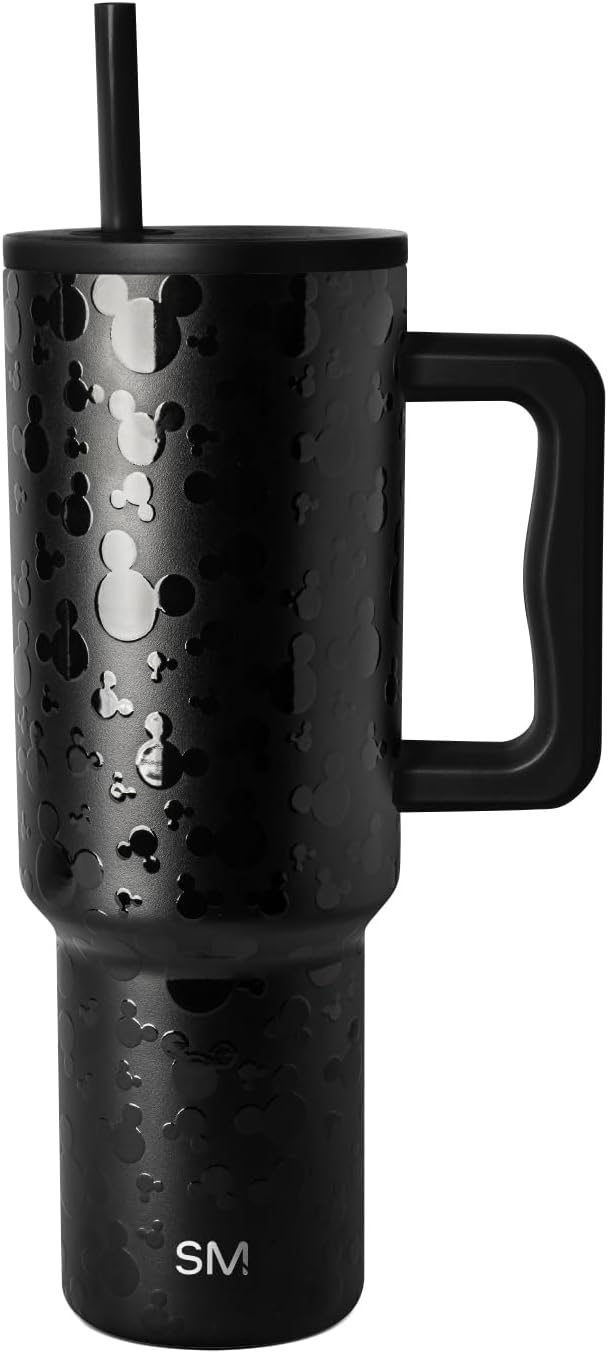Simple Modern Disney - Vaso de 40 onzas con asa y tapa con pajilla,...