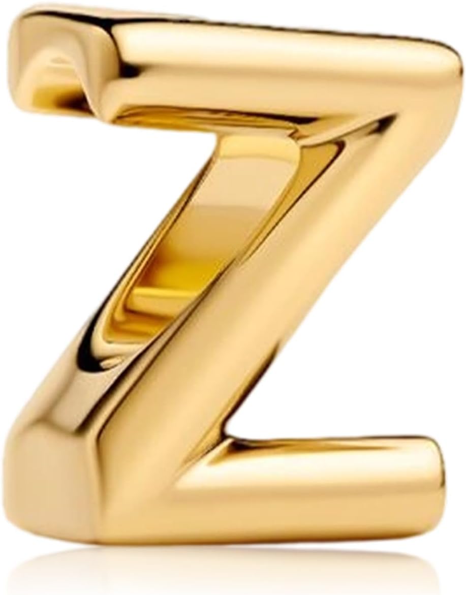 YUMINN Dijes dorados de la A a la Z para pulseras de plata esterlin...