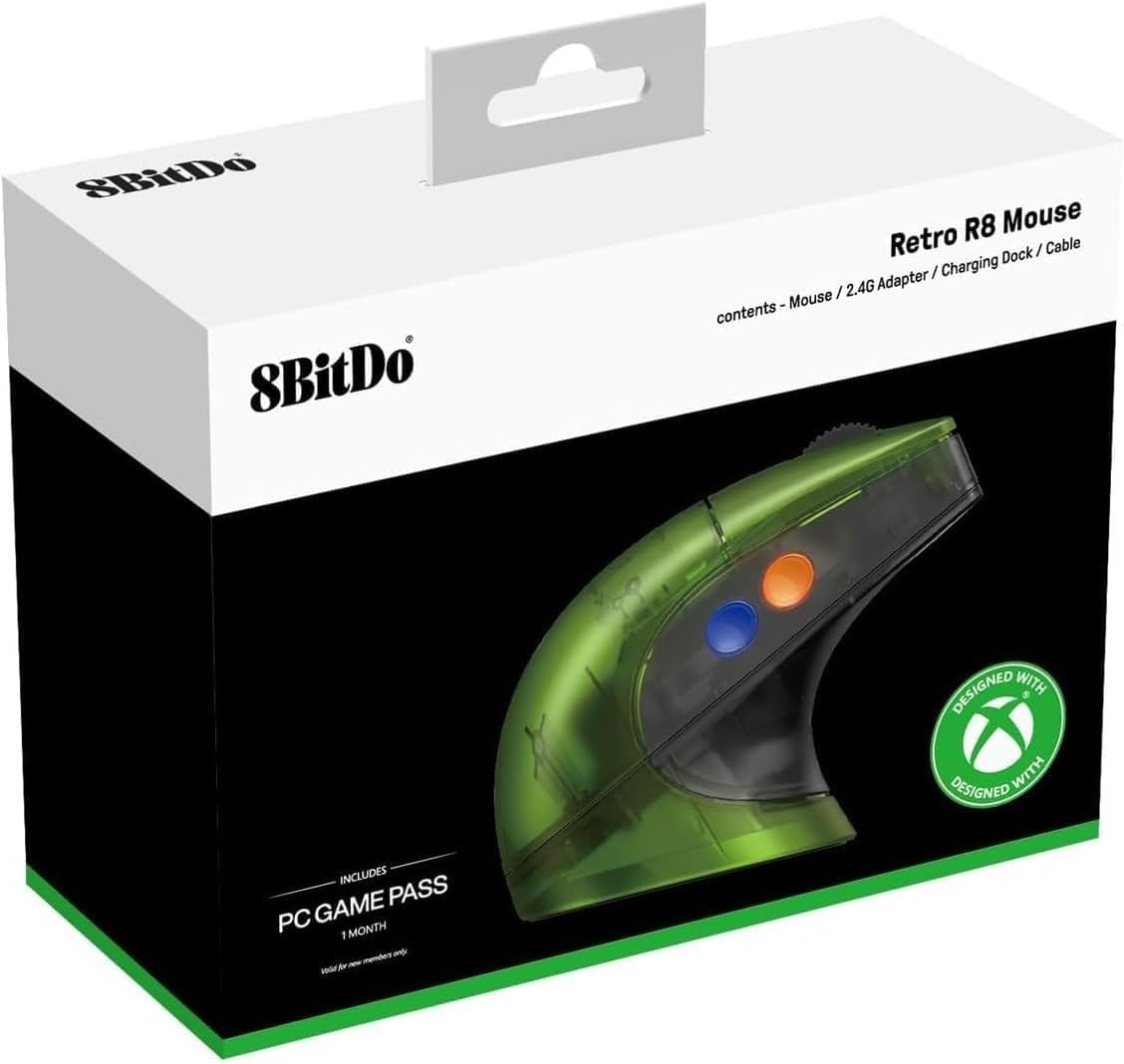 8BitDo Retro R8 Mouse con sensor óptico PAW 3395 DPI 26K, ratón ina...