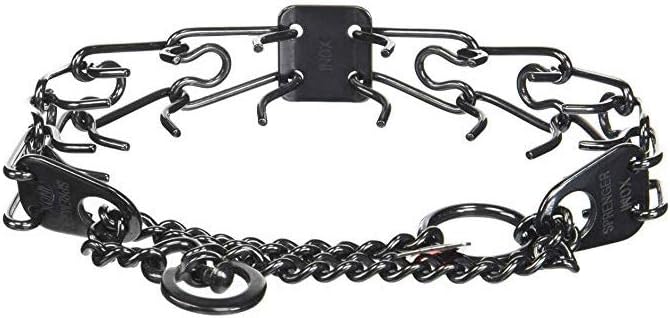 Herm Sprenger - Collar de acero inoxidable negro para perro, collar...
