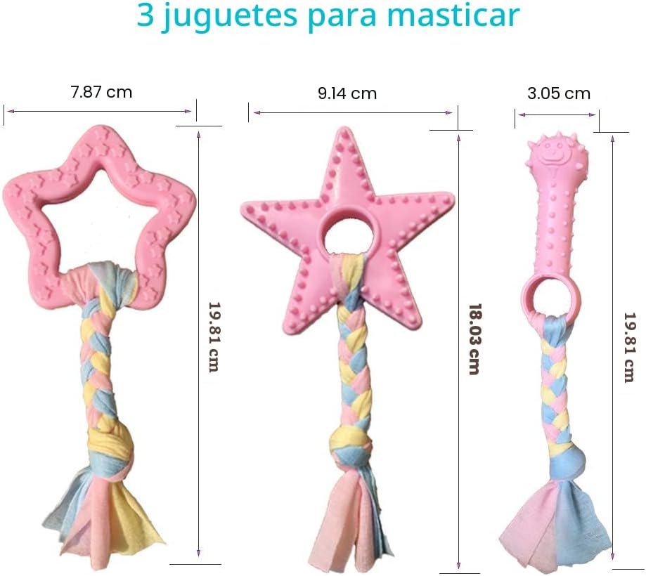 Volacopets Juguetes para cachorros para dentición, juguetes mastica...