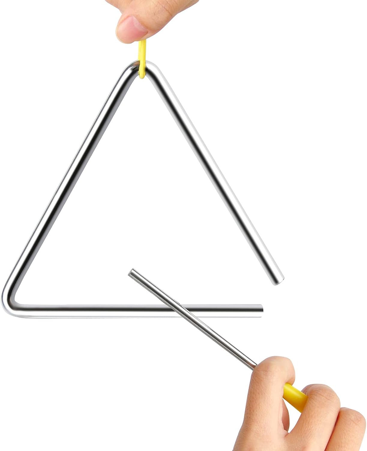 EASTROCK Juego de instrumentos triangulares, 3 paquetes, 4, 5, 6 pu...