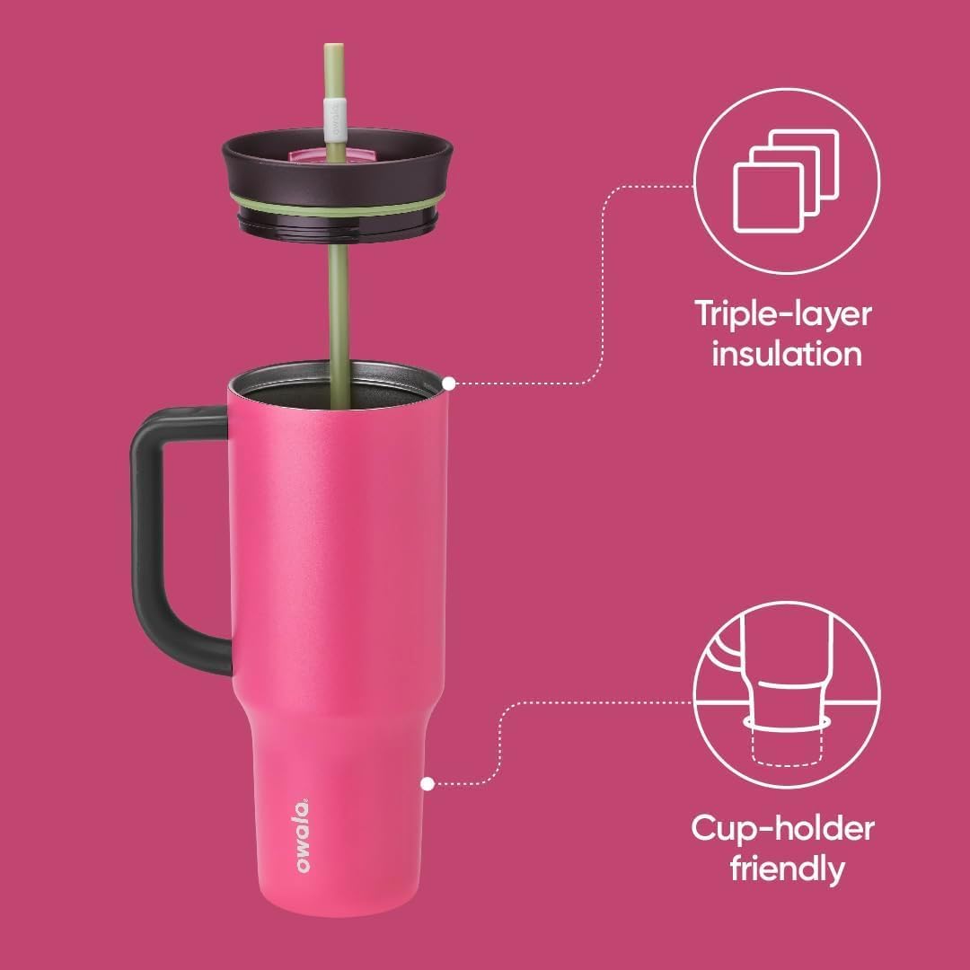 Owala Vaso de viaje aislado de acero inoxidable de triple capa con...