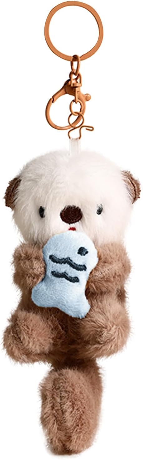Llavero de peluche con dije de nutria para mujeres, adolescentes y...