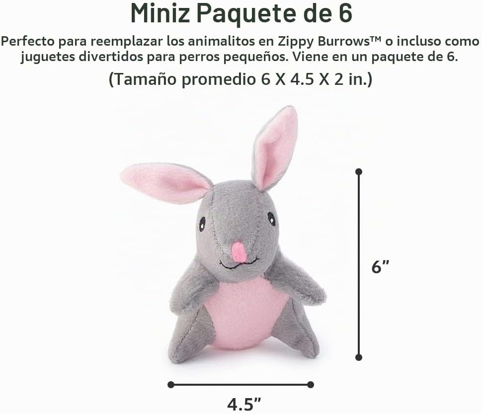 ZippyPaws Burrow - Juguetes chirriantes de enriquecimiento Miniz de...