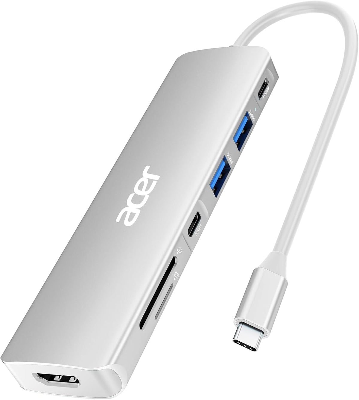 Acer USB C Dock, concentrador 7 en 1 USB-C a HDMI, 2 puertos USBA 3...