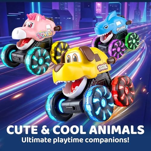 Tsomtto Press and Go - Coches de animales con luz y juguetes musica...