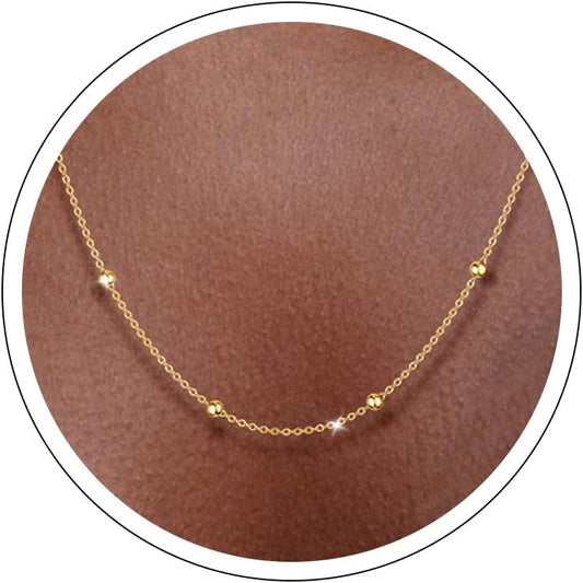 Carffordo Collar de Cadena de Plata de Ley 925 con Cadena de Cuenta...