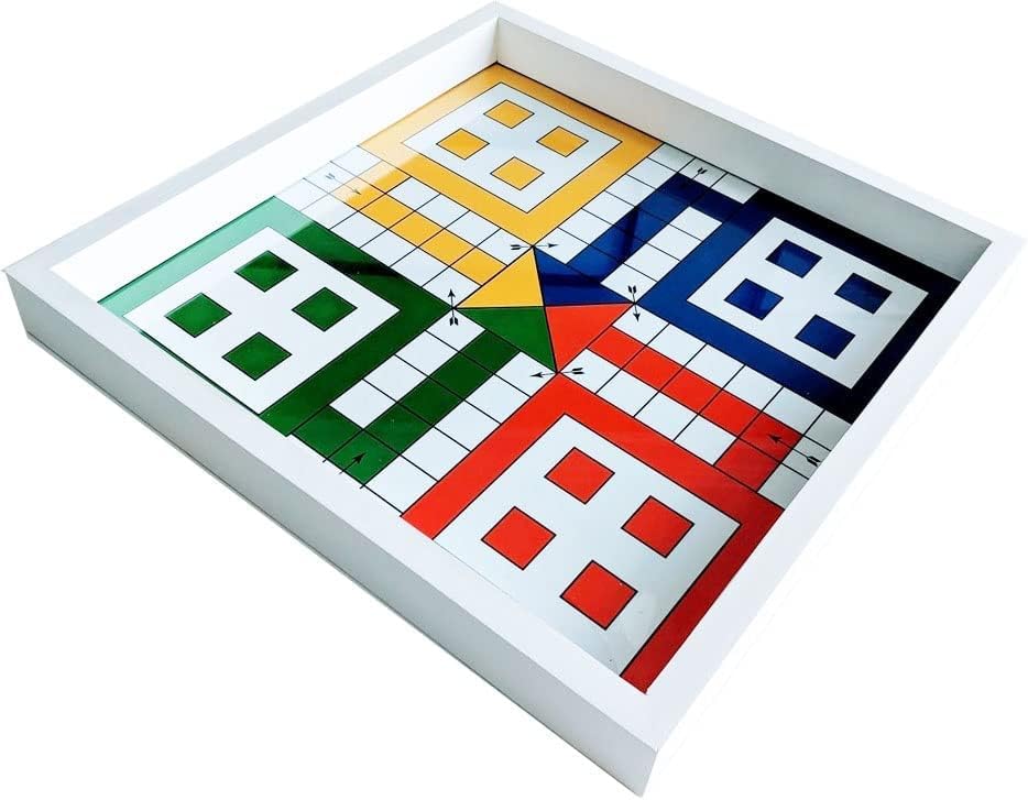 Juego de mesa Ludo con tablero de vidrio de 43 cm por 43 cm, juego...