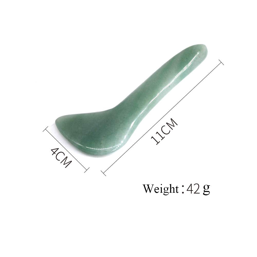 TOP SEWING Gua Sha - Herramienta facial de piedra de jade natural,...